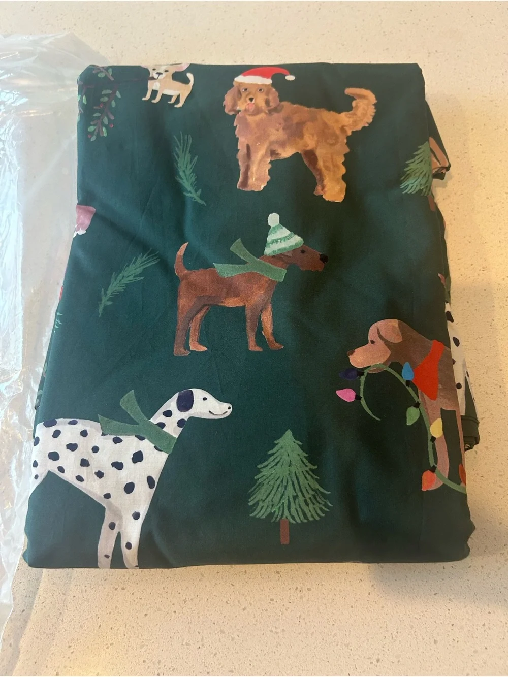 Pottery Barn Christmas Dogs Duvet Cover Holiday Full/Queen NWOT